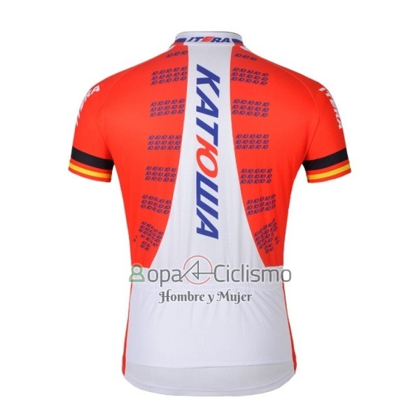 Katusha Ropa Ciclismo Culotte Corto 2018 Mangas Cortas Blanco Rojo